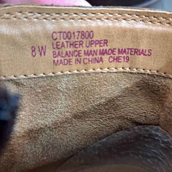 Comfortiva Align Leather Weatherproof Ankle Boots Women's Size 8W Brown Zip Side - Picture 8 of 8